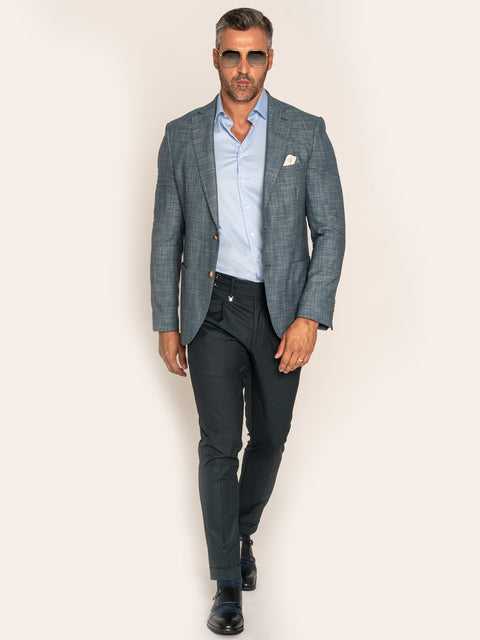 Pantaloni Barbati Verde Petrol Design Gurkha Amestec Lana BMan610 (3)