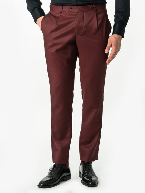 Costum Barbati Bordo 100% Lana Finitura 110'S BMan0004 (7)
