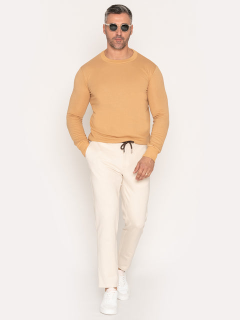 Pulover Casual Barbati Bej 100% Bumbac Natural BMan527 (2)