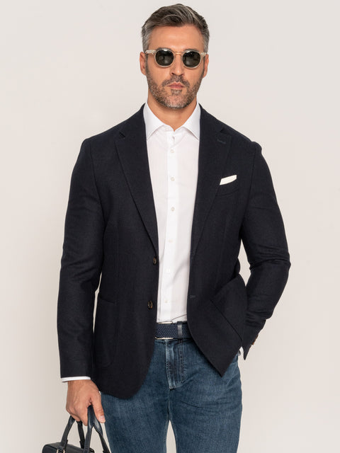 Sacou Office Bleumarin Barbati 100% Lana Vitale Barberis 130'S  BMan434 (1)