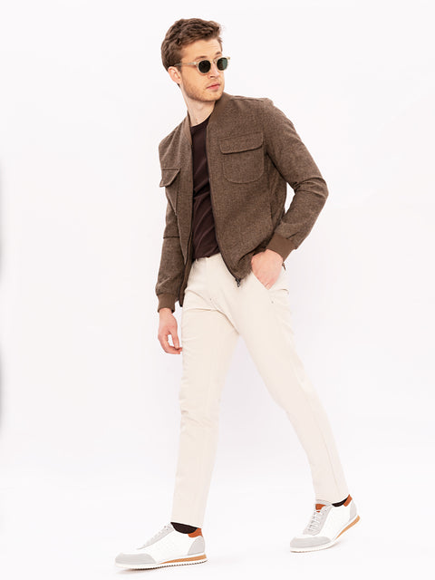 Geaca Model Bomber Maro Design Tweed BMan0176 (2)