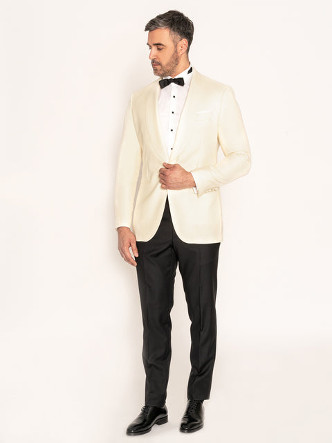 Ținută Mire Ceremonie Smoking Crem Perla Shawl 100% Vitale Barberis Bman2294 (1)