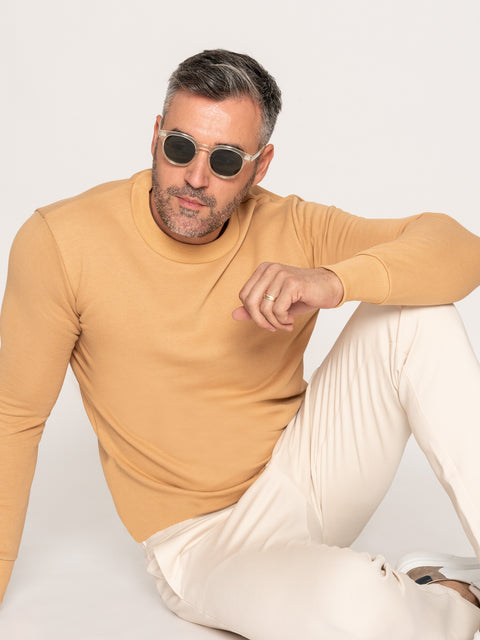 Pulover Casual Barbati Bej 100% Bumbac Natural BMan527 (4)