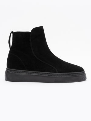 Ghete Barbati Makee 100% Piele Intoarsa Neagra BMan144