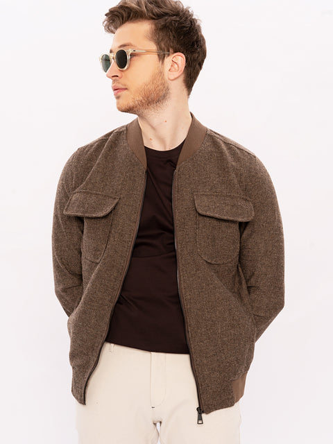Geaca Model Bomber Maro Design Tweed BMan0176 (1)