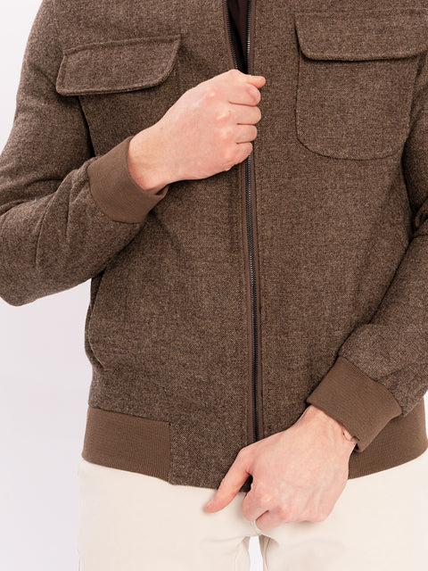 Geaca Model Bomber Maro Design Tweed BMan0176 (3)