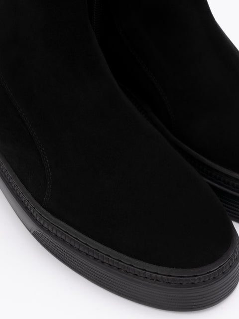 Ghete Barbati Makee 100% Piele Intoarsa Neagra BMan144 (6)