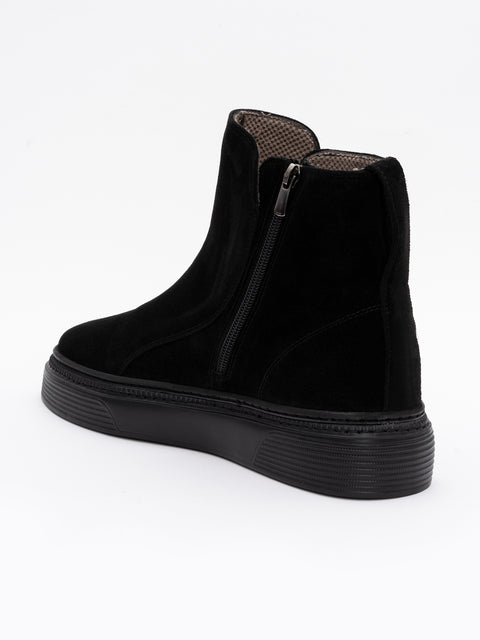 Ghete Barbati Makee 100% Piele Intoarsa Neagra BMan144 (3)