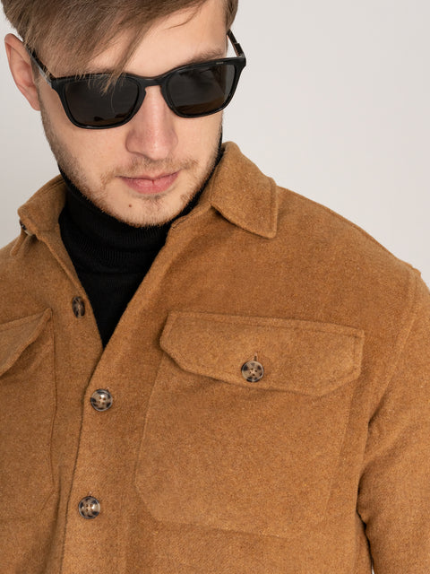 Camasa Casual Barbati Tip Jacheta Overshirt Maro Tobacco Sezon Toamna Iarna BMan882 (2)