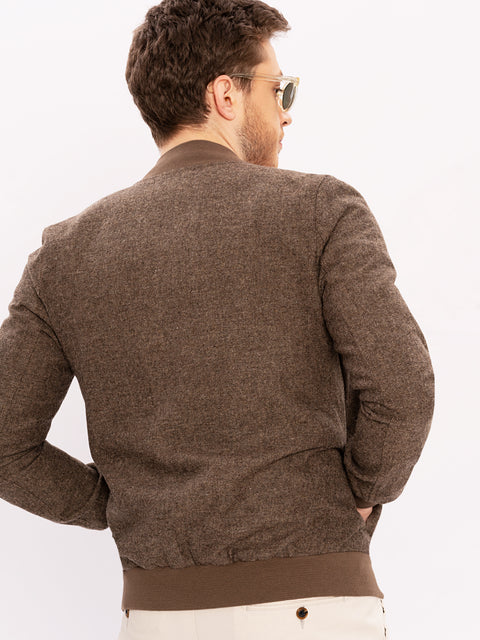 Geaca Model Bomber Maro Design Tweed BMan0176 (5)