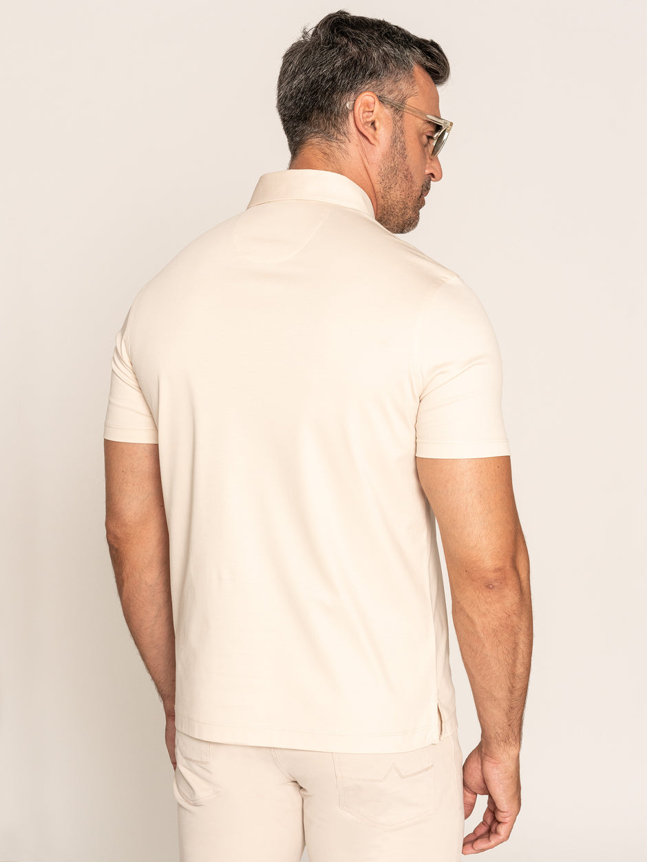 Tricou Polo Barbati Crem Premium Din Bumbac Egiptean BMan284 (6)