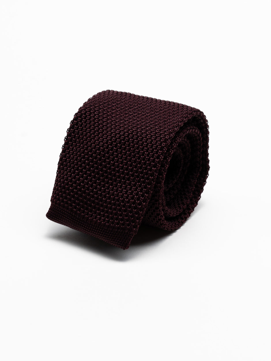 Cravata Barbati Rosu Bordo Tricotata Imprimeu Oxford BMan890 (1)
