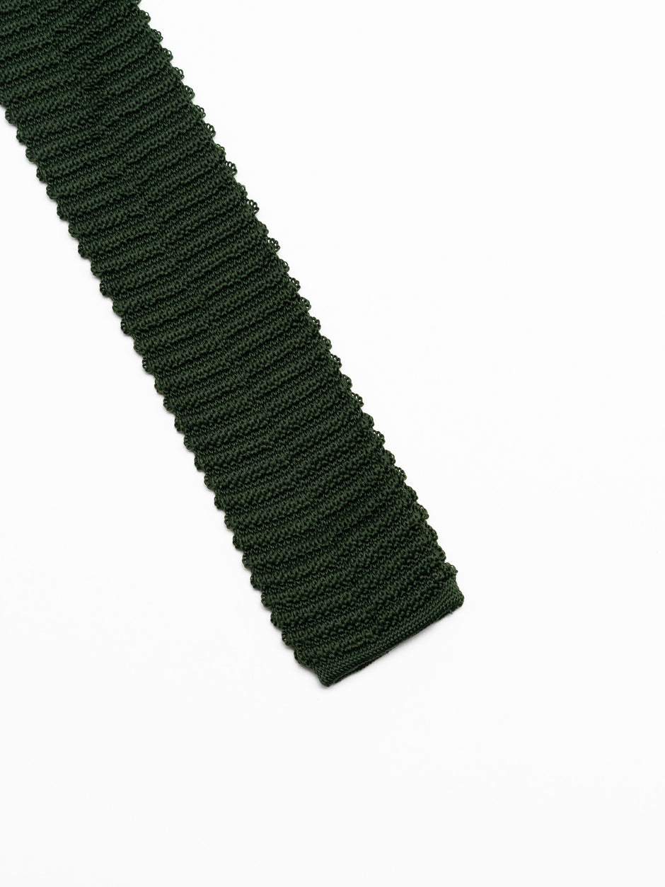 Cravata Barbati Verde Inchis Tricotata Imprimeu Oxford BMan890 (4)