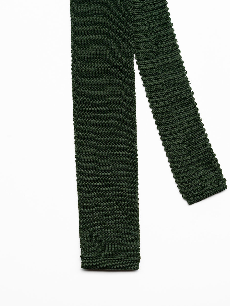 Cravata Barbati Verde Inchis Tricotata Imprimeu Oxford BMan890 (2)