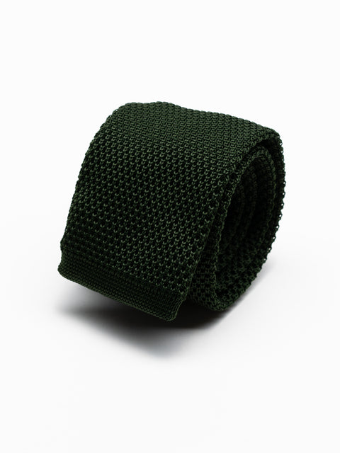 Cravata Barbati Verde Inchis Tricotata Imprimeu Oxford BMan890 (1)
