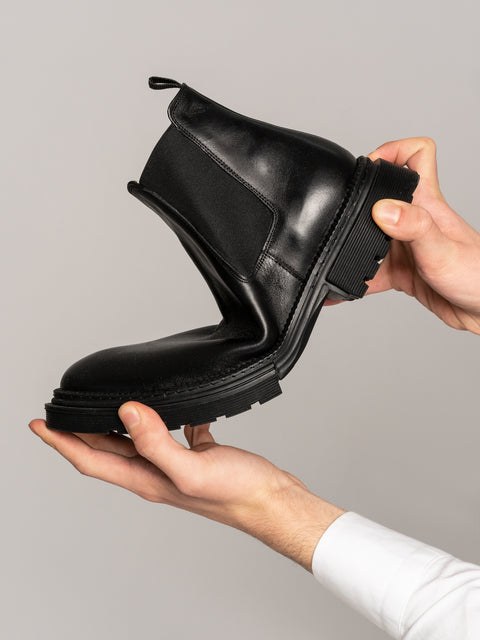 Ghete Negre Barbati Modern Casual 100% Piele Naturala Design Zorlu BMan145 (2)