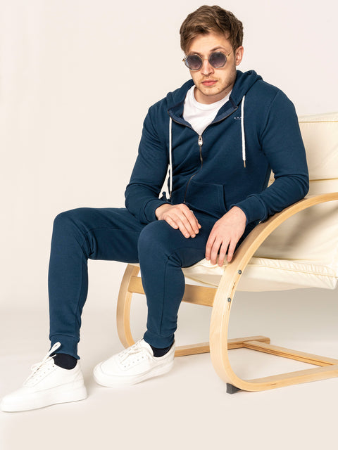 Hanorac Indigo Cu Fermoar 100% Bumbac BMan612 (9)
