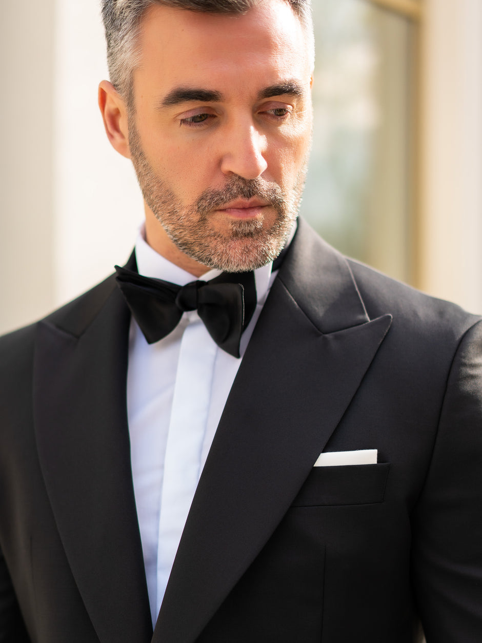 Mire Smoking Barbati Negru Formal Stofa Santo Bman004 (3)