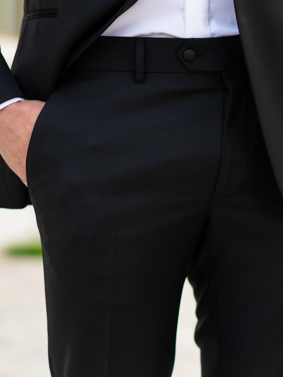 Mire Smoking Barbati Negru Formal Stofa Santo Bman004 (7)