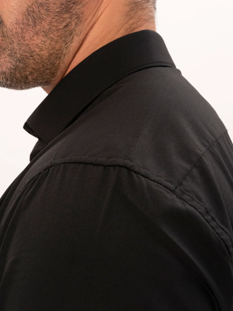 Camasa Barbati Simpla Neagra 100% Bumbac Natural  BMan764 (6)